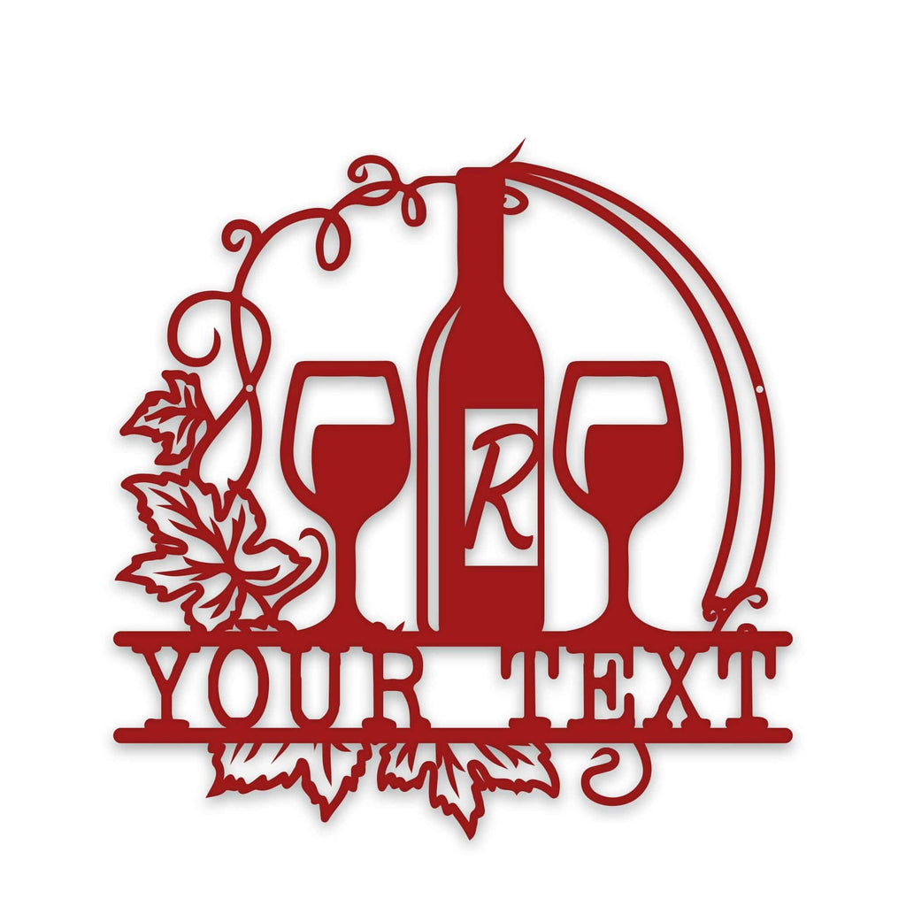 Wine Vine Personalized Metal Wall Art | Custom Indoor-Outdoor Sign