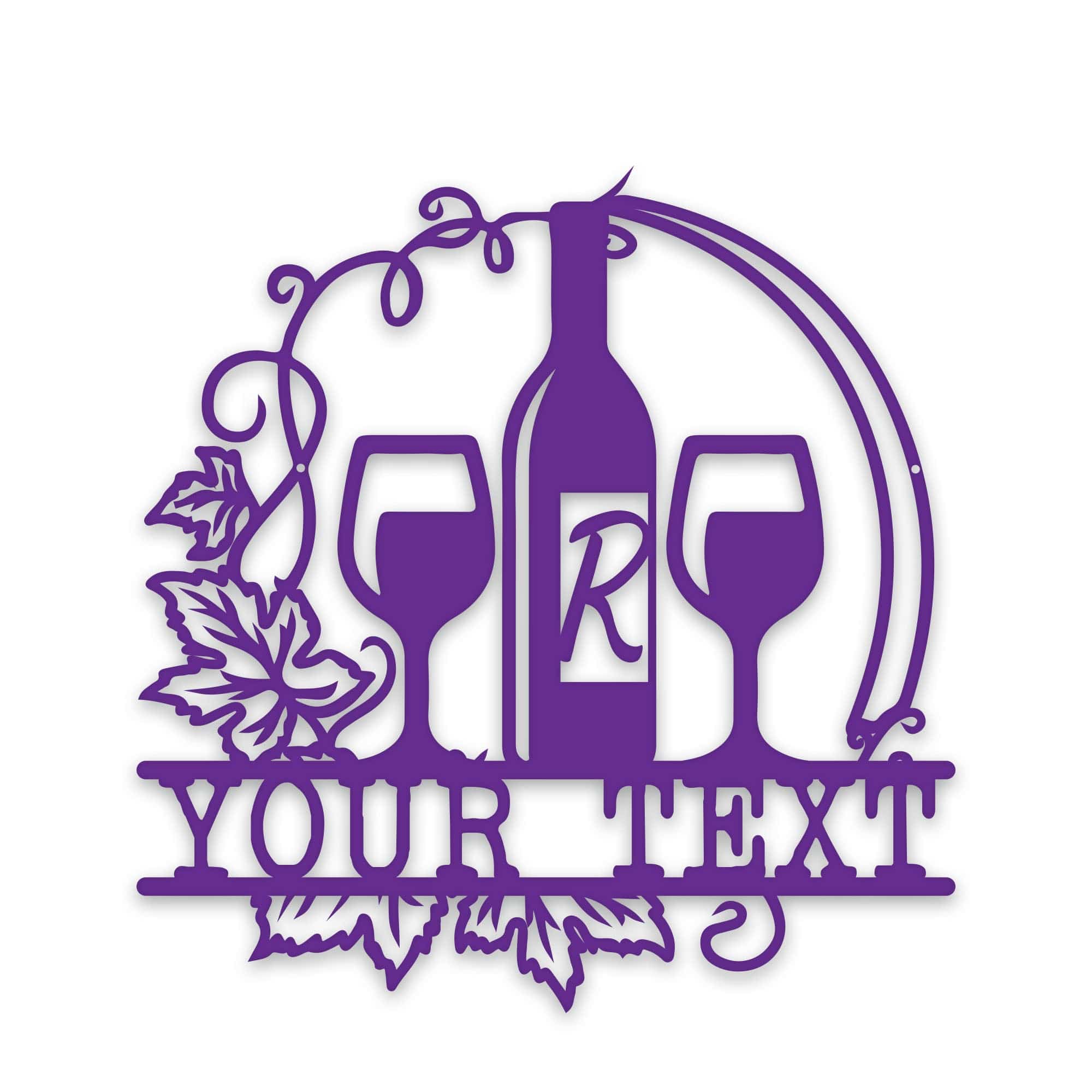 Wine Vine Personalized Metal Wall Art | Custom Indoor-Outdoor Sign