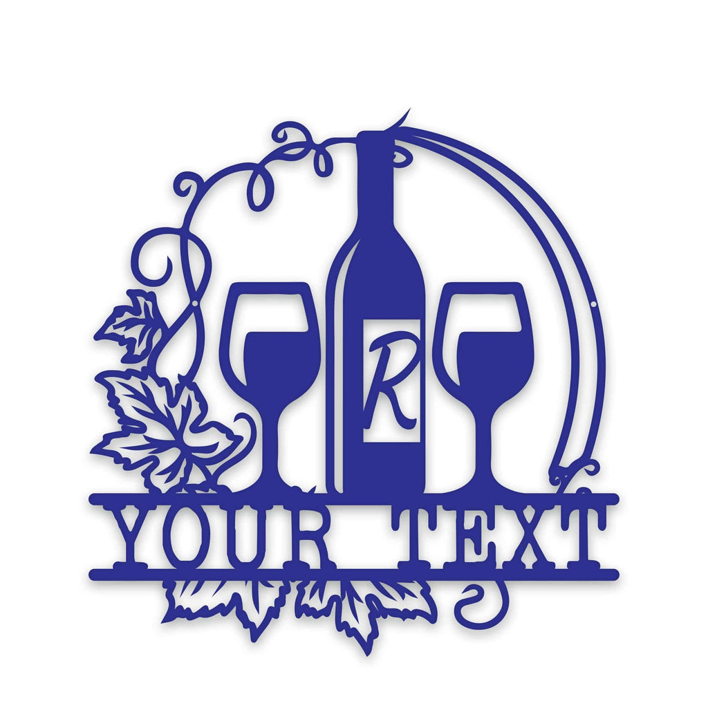 Wine Vine Personalized Metal Wall Art | Custom Indoor-Outdoor Sign
