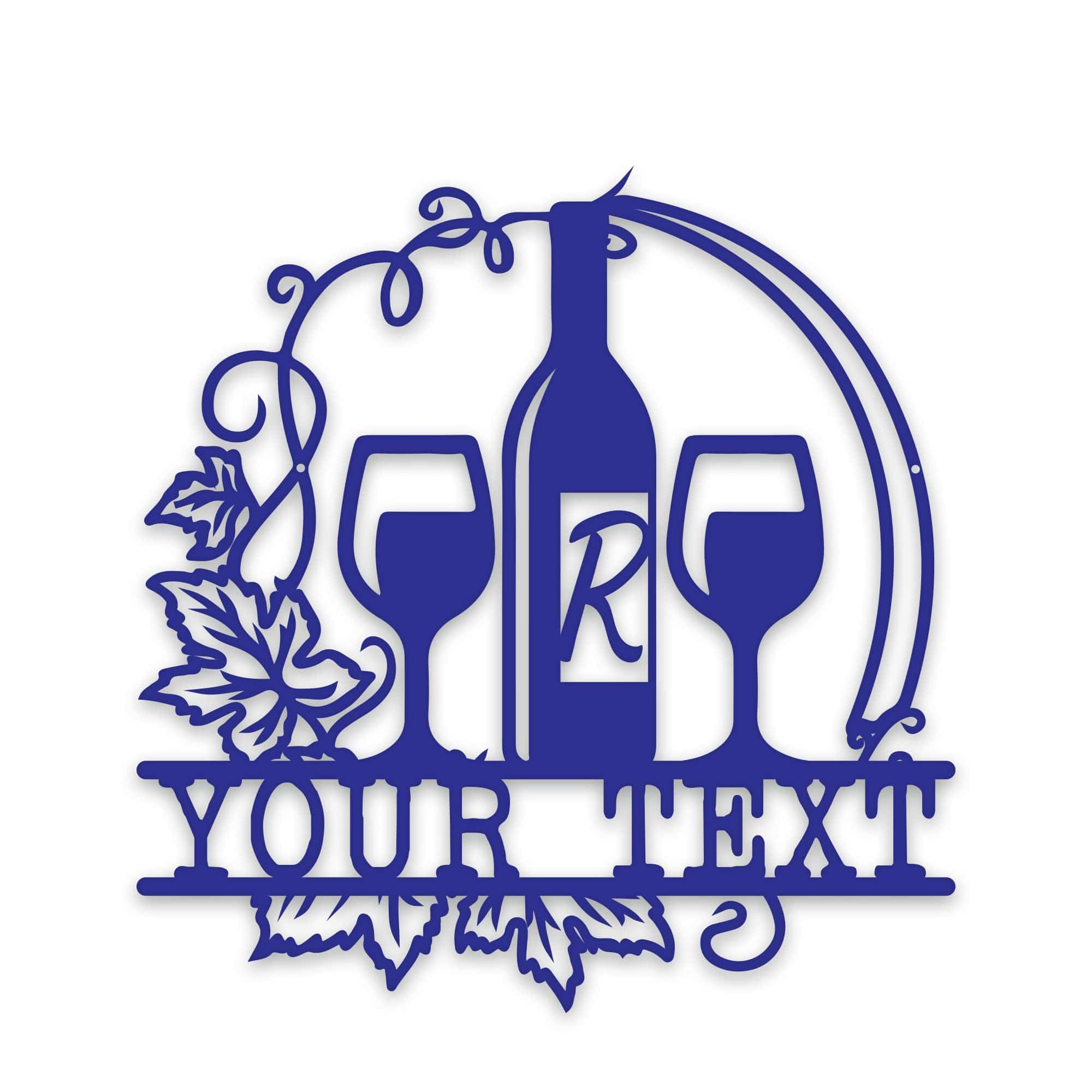 Wine Vine Personalized Metal Wall Art | Custom Indoor-Outdoor Sign