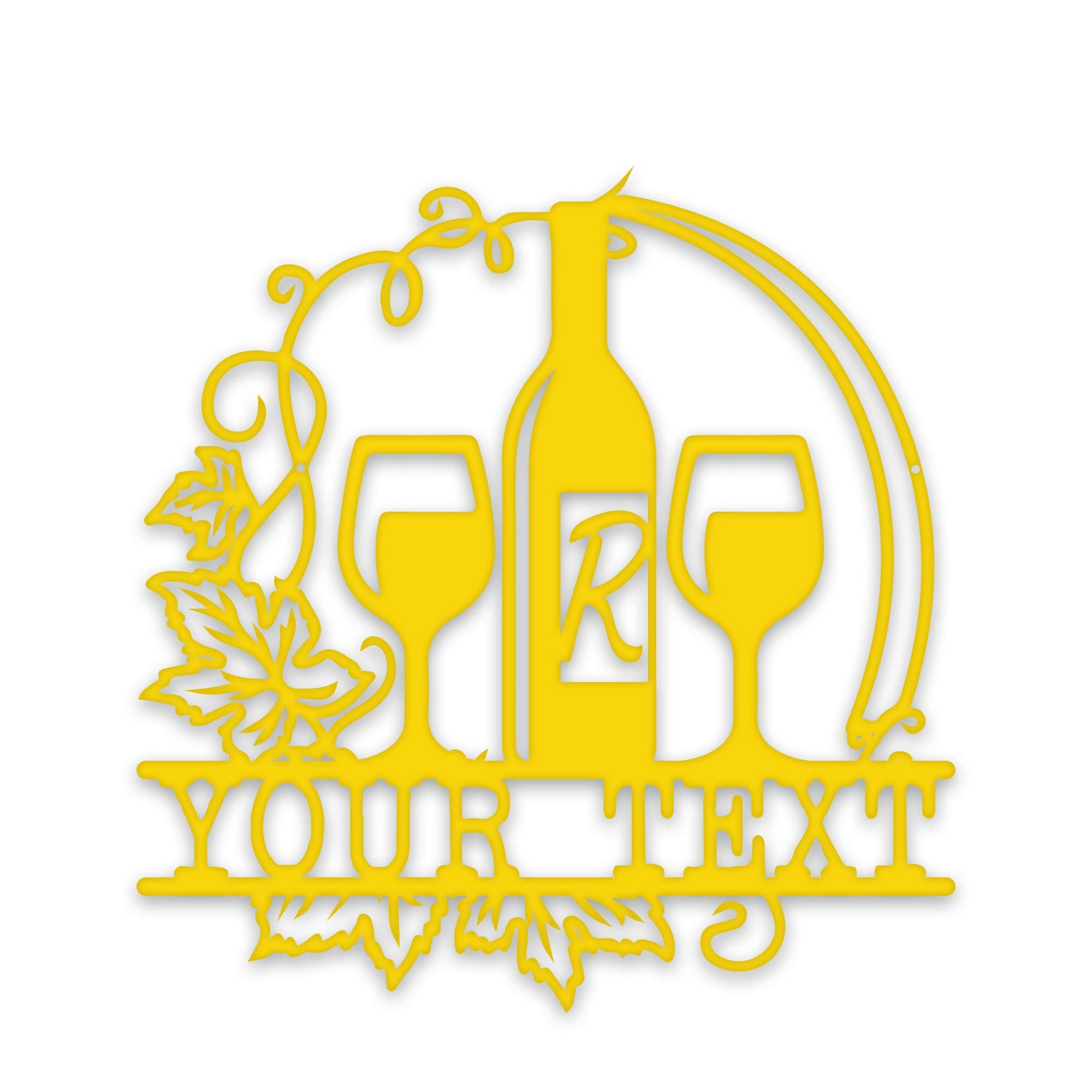 Wine Vine Personalized Metal Wall Art | Custom Indoor-Outdoor Sign