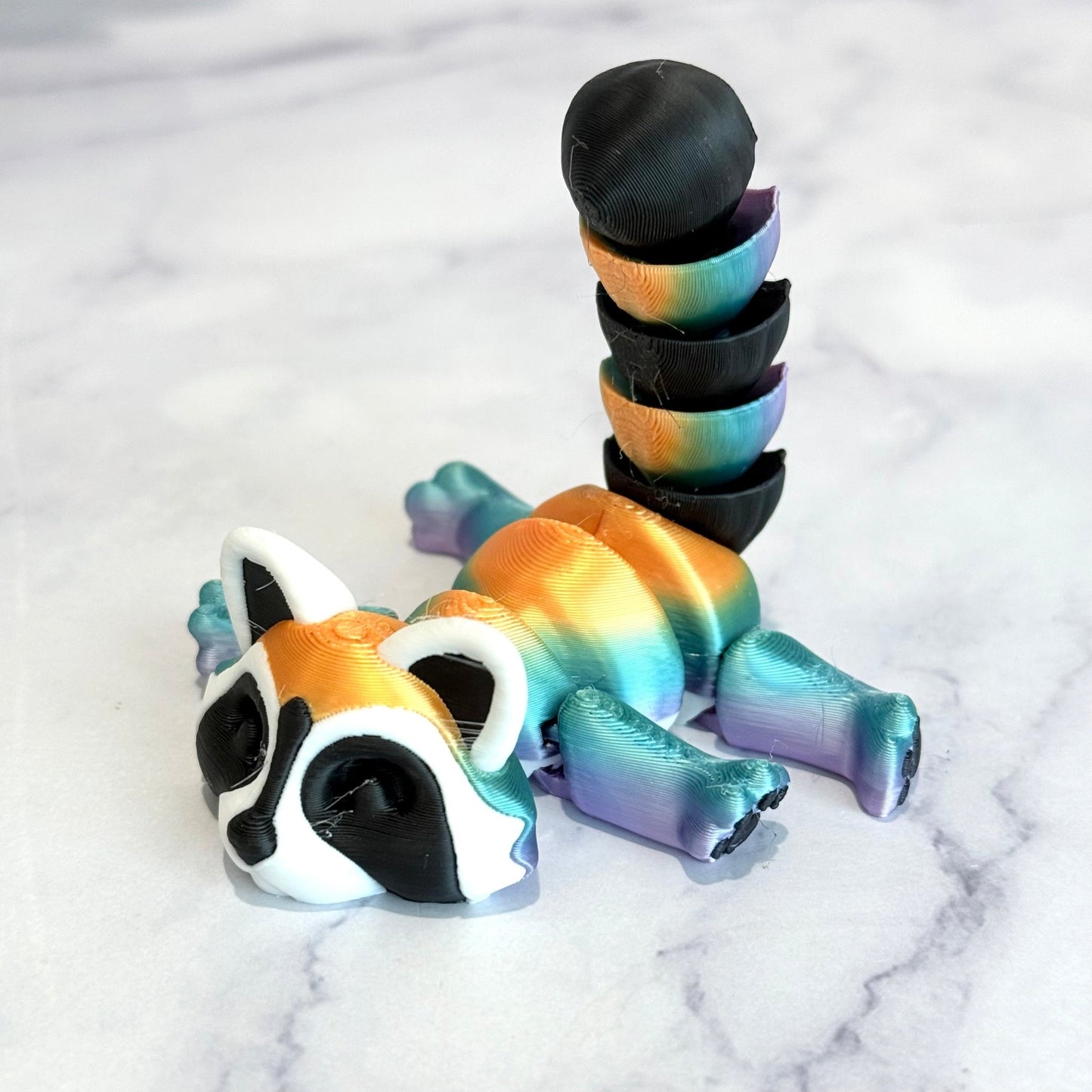 Colorful TRASH PANDA ‘Ricky’ Raccoon 3D Deluxe Charm - Tumbler Handle Charm - The Nifty Little Finds - Charm - The Nifty Little Finds