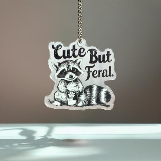 Cute but Feral Raccoon Charm- Tumbler Handle Charm - The Nifty Little Finds - Charm - The Nifty Little Finds