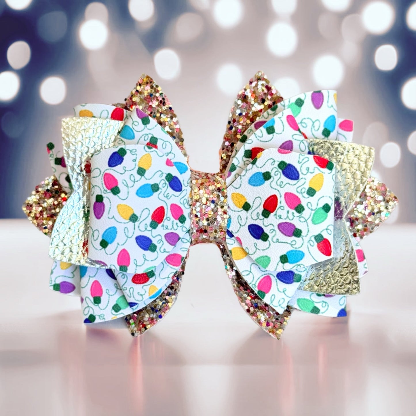 Christmas Lights Glitter Tumbler Bow - The Nifty Little Finds - Bow - The Nifty Little Finds