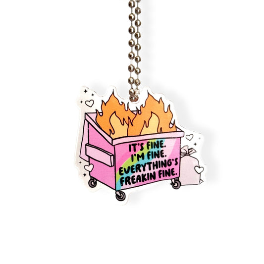 Dumpster Fire - Tumbler Handle Charm - The Nifty Little Finds - Charm - The Nifty Little Finds