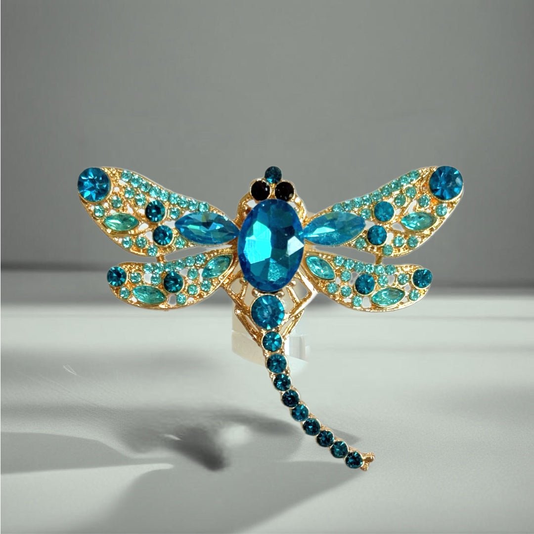 Blue Bling Dragonfly Deluxe Straw Topper - The Nifty Little Finds - Deluxe Straw Topper - The Nifty Little Finds
