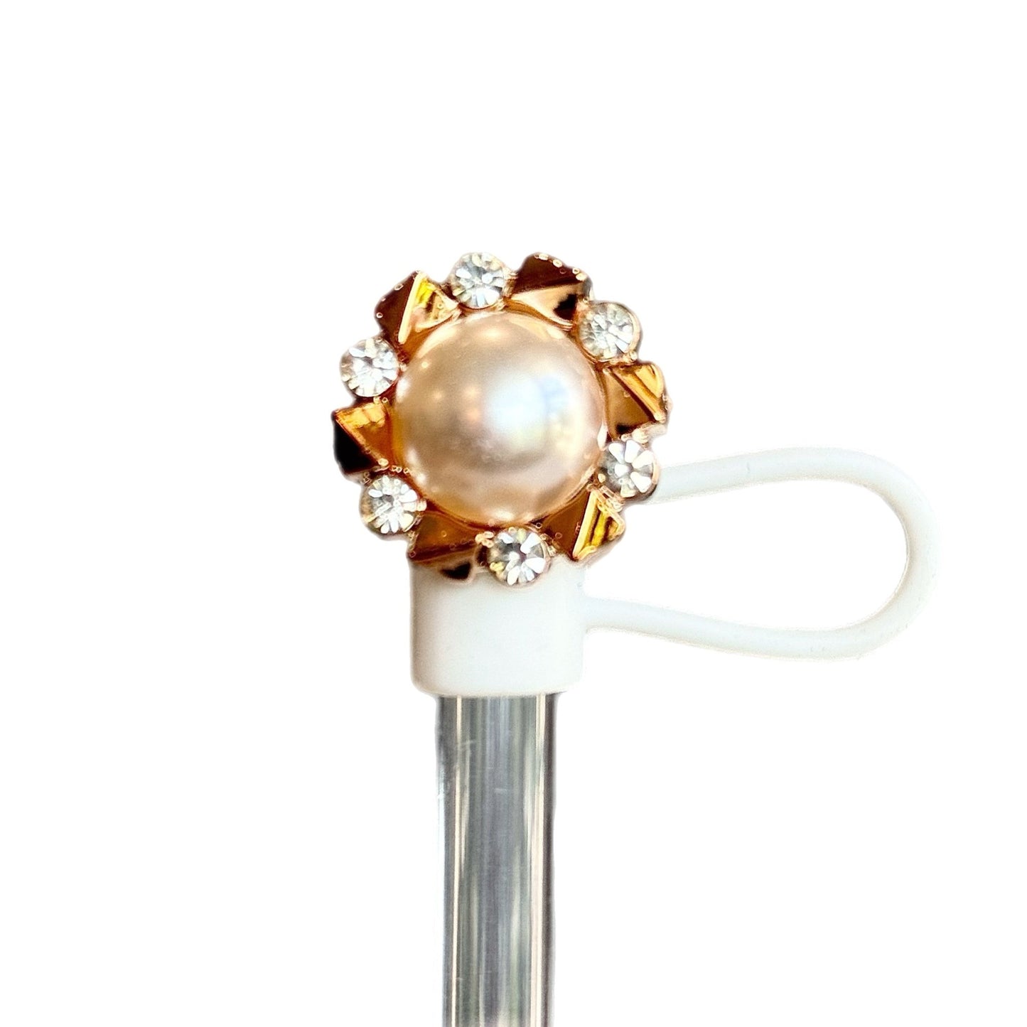 PEARL STRAW TOPPER - Tumbler Handle Charm - The Nifty Little Finds - Charm - The Nifty Little Finds