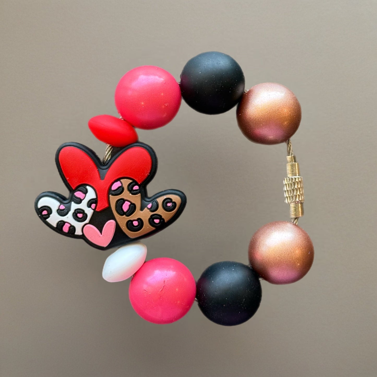 CHEETAH HEARTS Charm - Tumbler Handle Charm - The Nifty Little Finds - Charm - The Nifty Little Finds