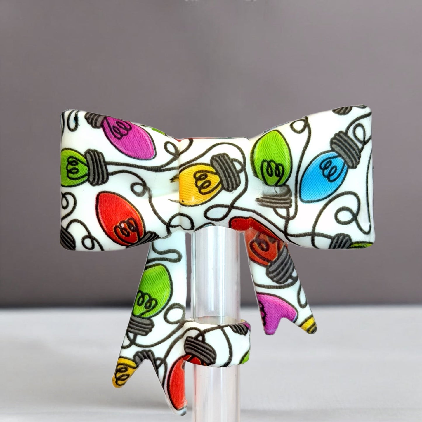 Christmas Lights 3D Bow Straw Topper - The Nifty Little Finds - 3D Bow Straw Topper - The Nifty Little Finds