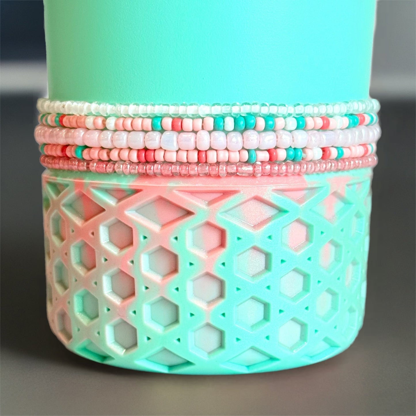 Pink Coral Coast Tumbler Bracelet Stack - The Nifty Little Finds - Bracelet - The Nifty Little Finds