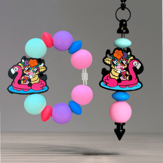 Tropi-cow Vibes Handle Bracelet - Tumbler Handle Charm - The Nifty Little Finds - Charm - The Nifty Little Finds