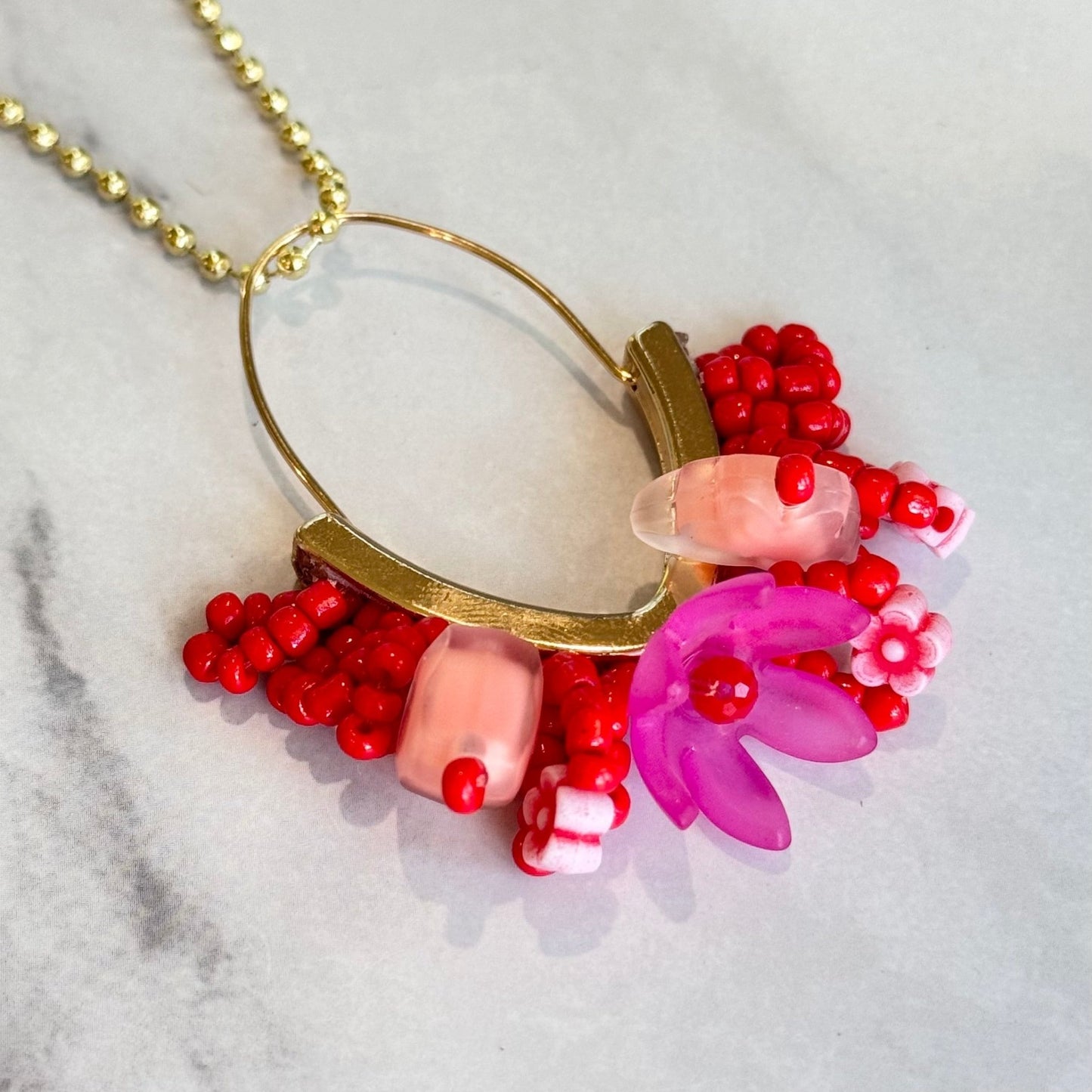 FLORAL SEED BEAD Charm - Tumbler Handle Charm - The Nifty Little Finds - Charm - The Nifty Little Finds