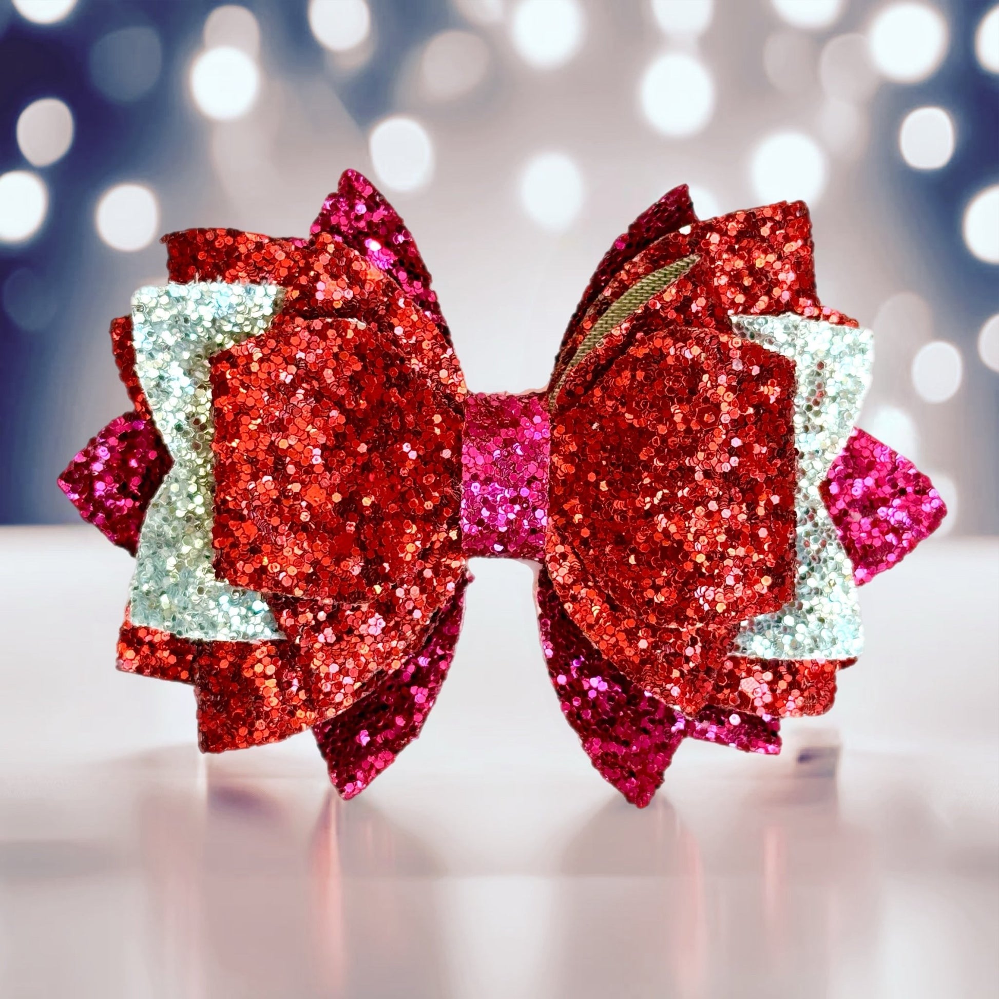 Pink & Red Glitter Tumbler Bow - The Nifty Little Finds - Bow - The Nifty Little Finds