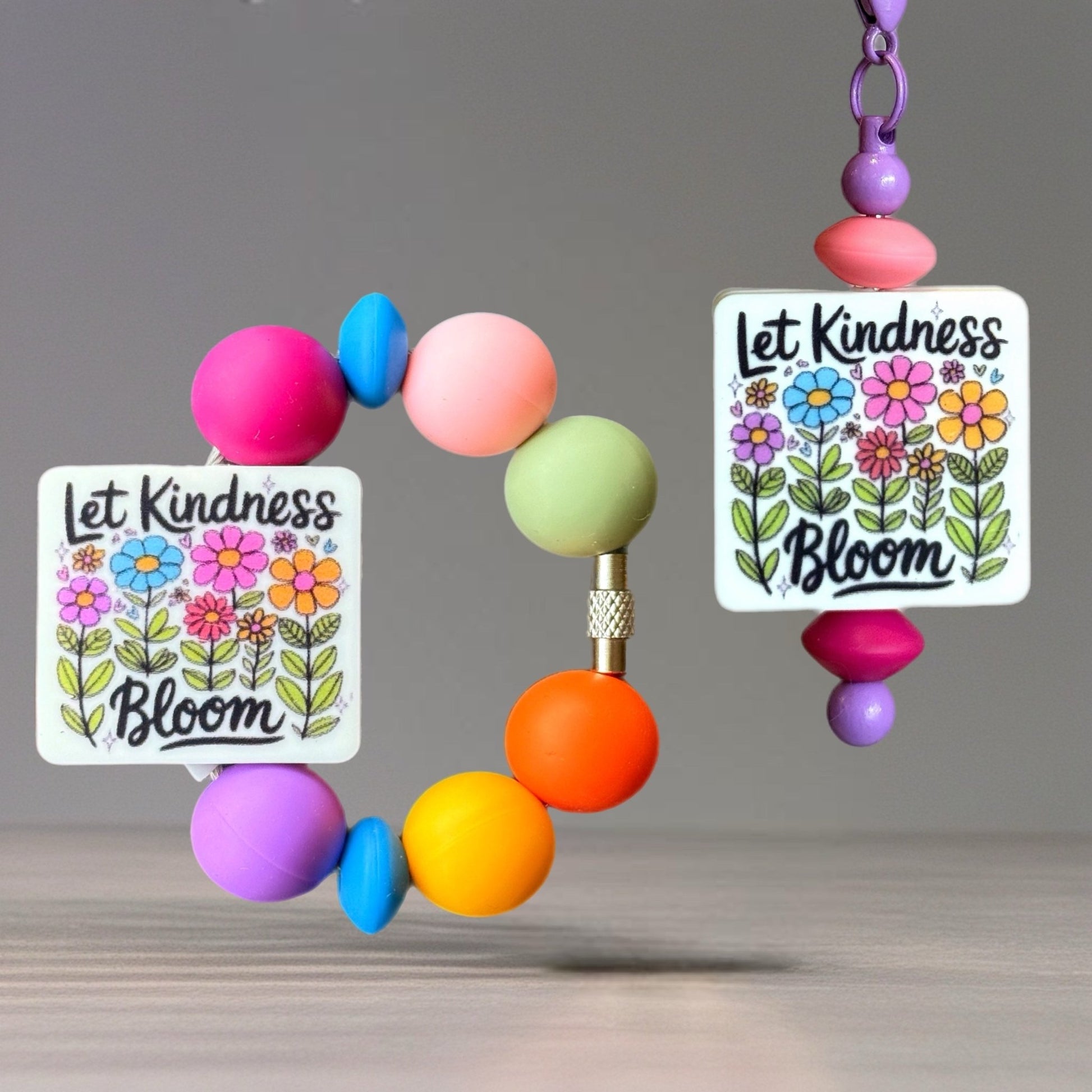Let Kindness Bloom Handle Bracelet - Tumbler Handle Charm - The Nifty Little Finds - Charm - The Nifty Little Finds