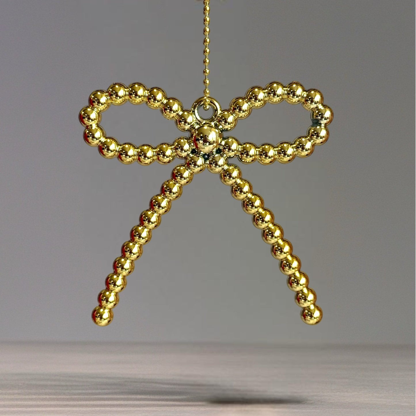 Gold Beaded Bow Charm - Tumbler Handle Charm - The Nifty Little Finds - Charm - The Nifty Little Finds