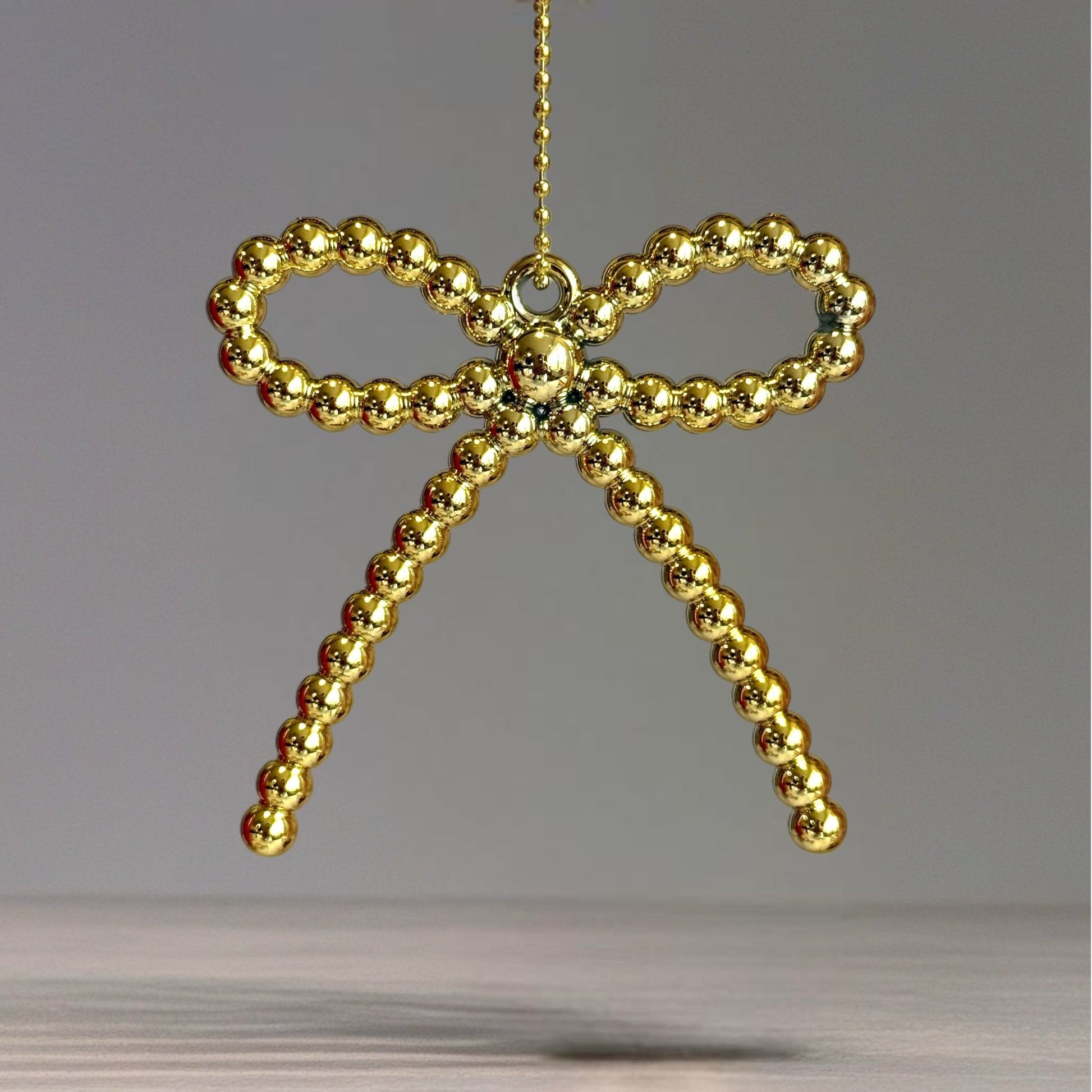 Gold Beaded Bow Charm - Tumbler Handle Charm - The Nifty Little Finds - Charm - The Nifty Little Finds
