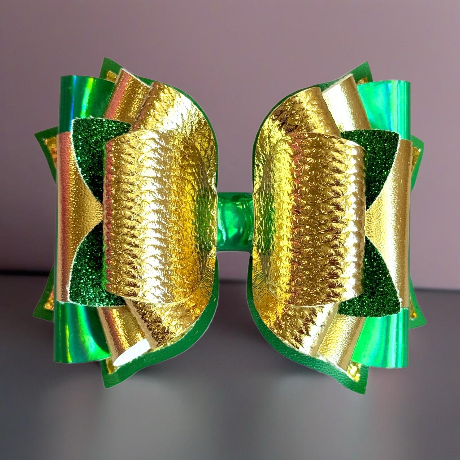 Green & Gold Tumbler Bow - The Nifty Little Finds - Bow - The Nifty Little Finds