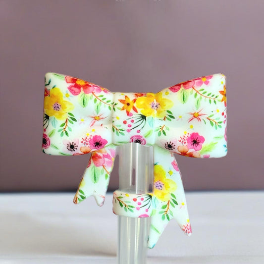 Summer Floral 3D Bow Straw Topper - The Nifty Little Finds - 3D Bow Straw Topper - The Nifty Little Finds