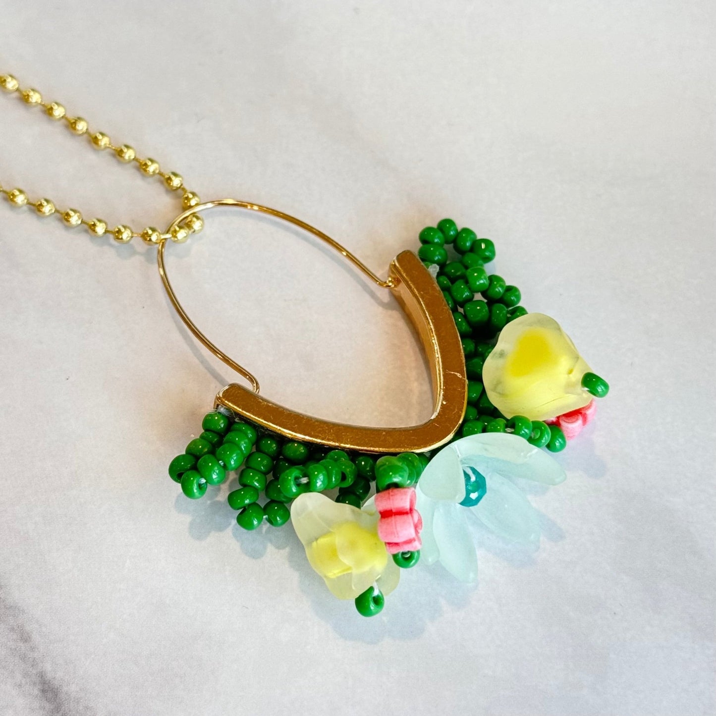 FLORAL SEED BEAD Charm - Tumbler Handle Charm - The Nifty Little Finds - Charm - The Nifty Little Finds