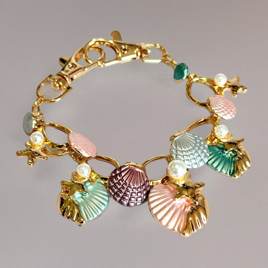 Sea Shells Deluxe Tumbler Charm Necklace - The Nifty Little Finds - Necklace - The Nifty Little Finds