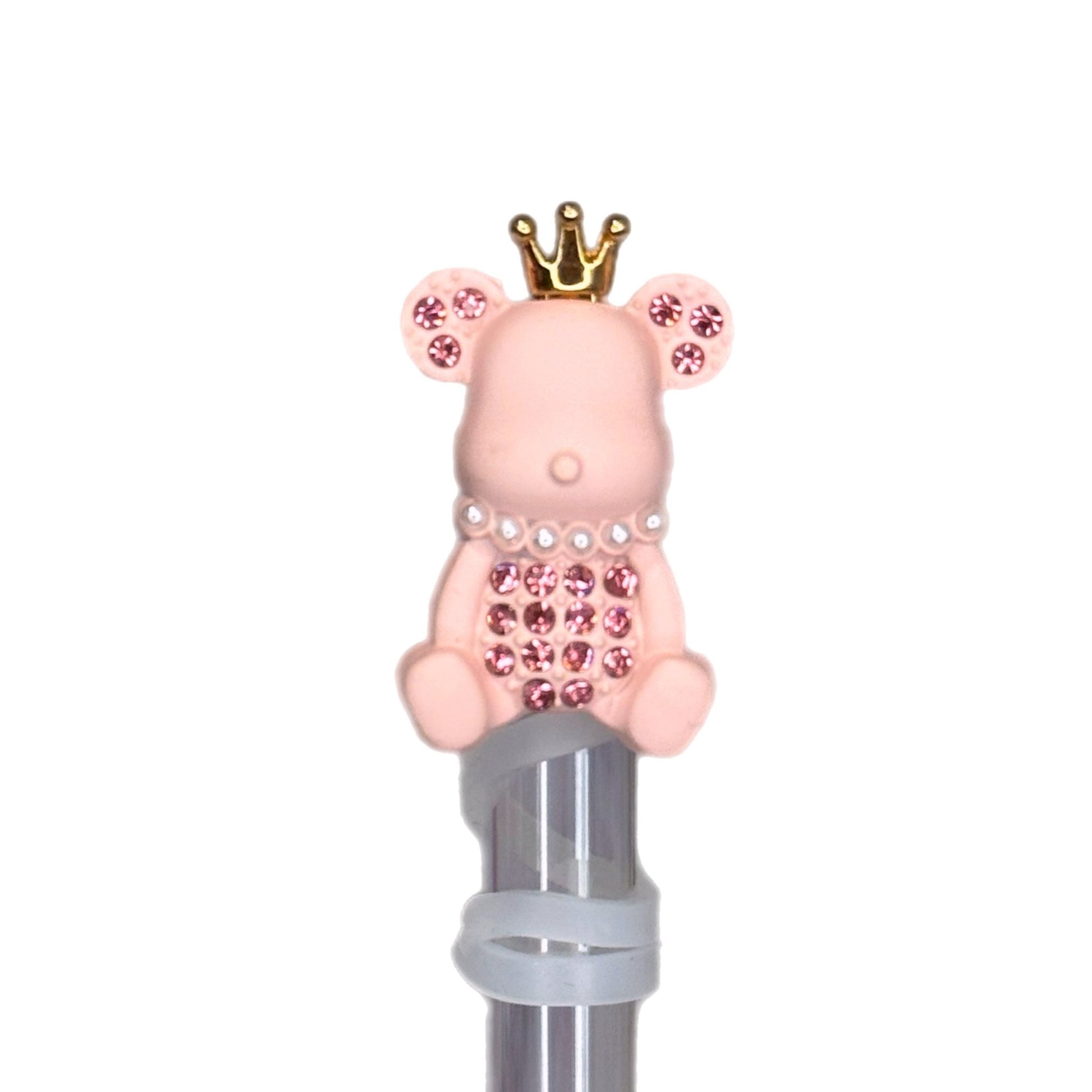 Pink Bling Bear Deluxe Straw Topper - The Nifty Little Finds - Deluxe Straw Topper - The Nifty Little Finds