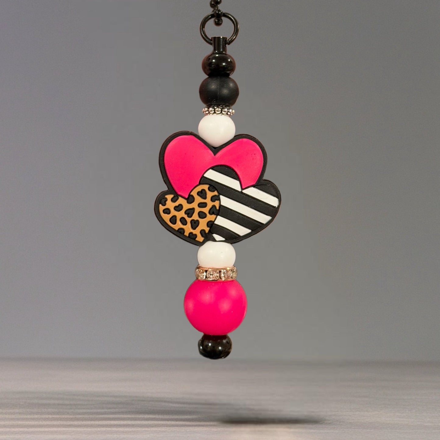 Cheetah Hearts Charm - Tumbler Handle Charm - The Nifty Little Finds - Charm - The Nifty Little Finds