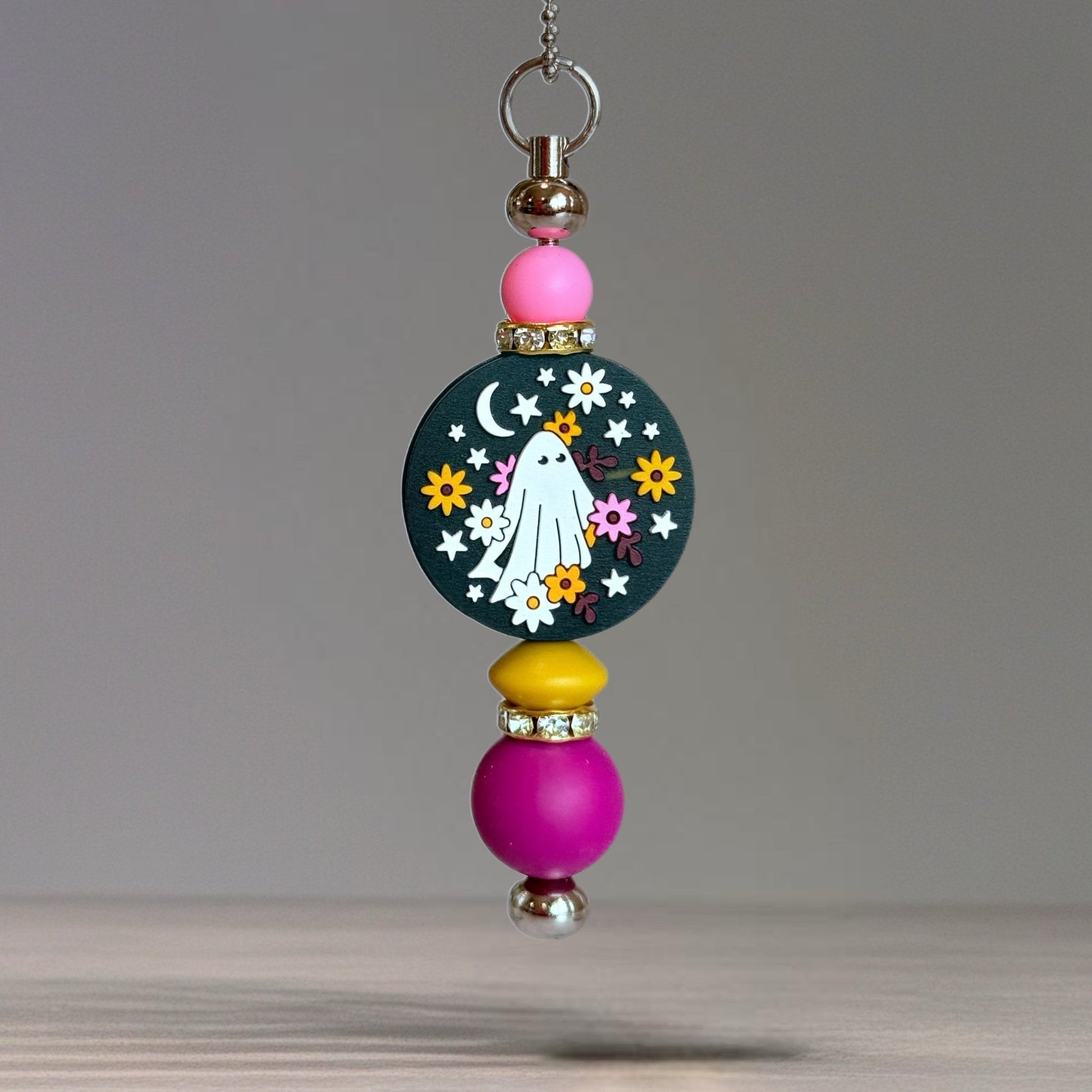 Floral GHOST Charm - Tumbler Handle Charm - The Nifty Little Finds - Charm - The Nifty Little Finds