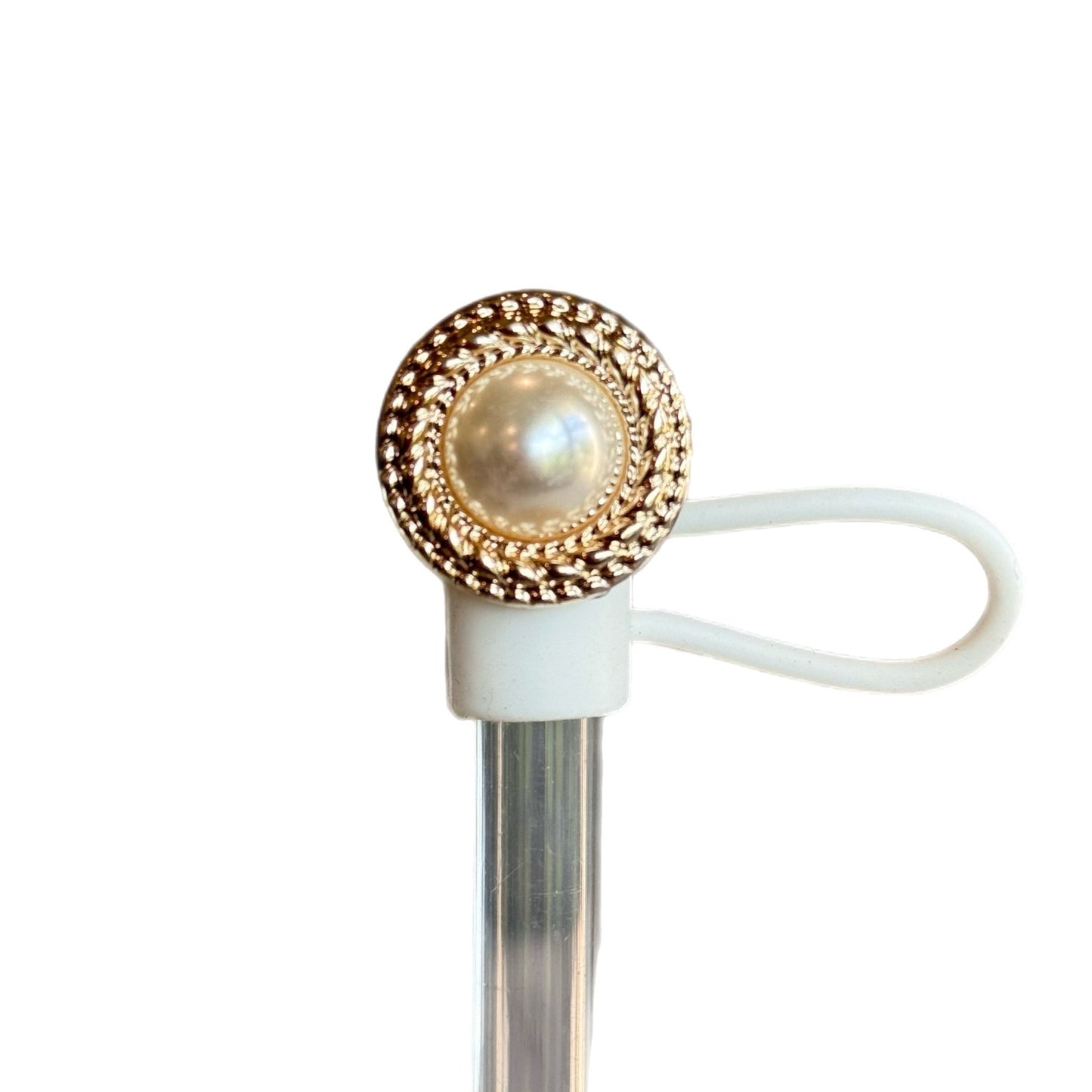 PEARL STRAW TOPPER - Tumbler Handle Charm - The Nifty Little Finds - Charm - The Nifty Little Finds