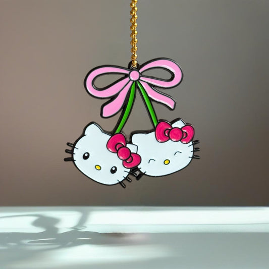 Kitty Cherries Charm - Tumbler Handle Charm - The Nifty Little Finds - Charm - The Nifty Little Finds