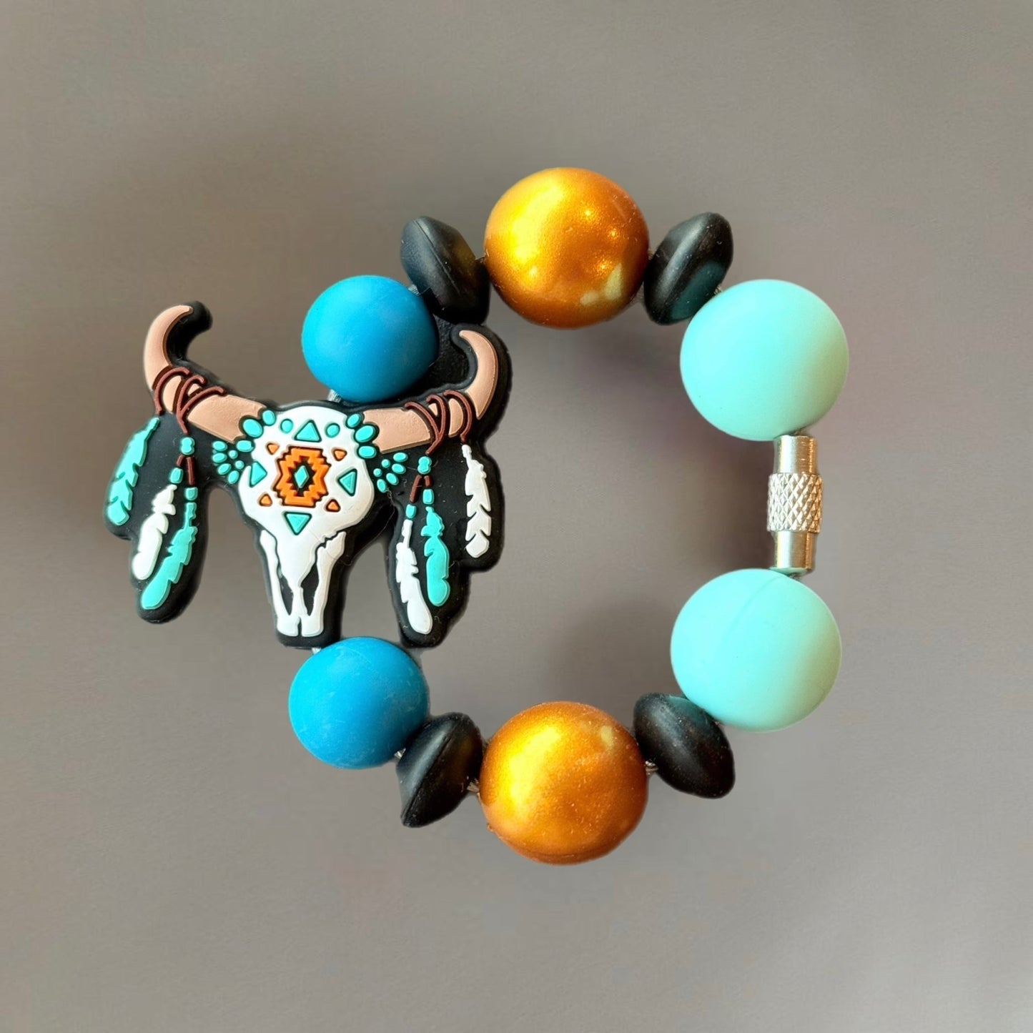 Aztec Skull Handle Bracelet - Tumbler Handle Charm - The Nifty Little Finds - Charm - The Nifty Little Finds
