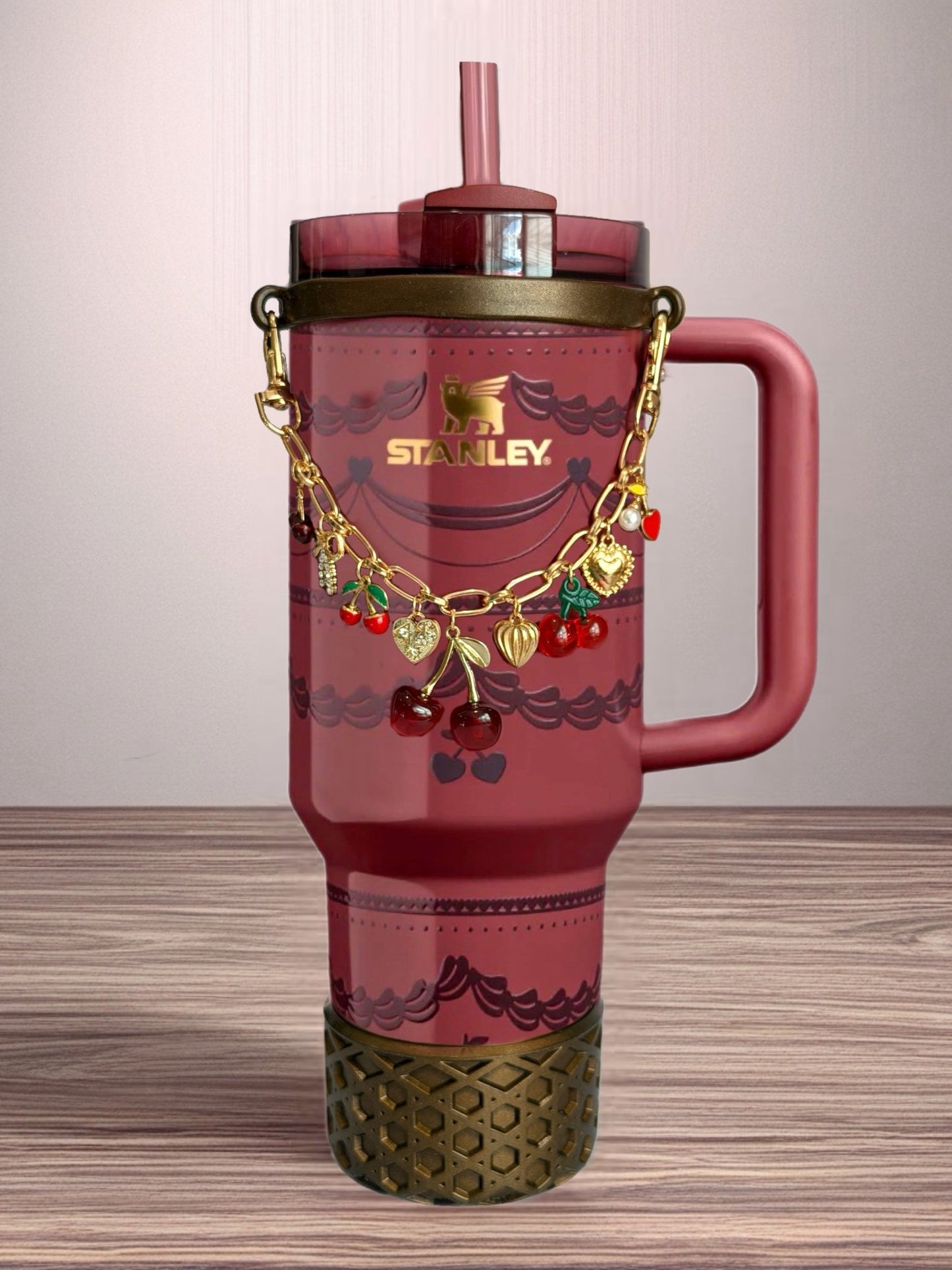 Red Velvet Cherry Deluxe Tumbler Charm Necklace - The Nifty Little Finds - Necklace - The Nifty Little Finds