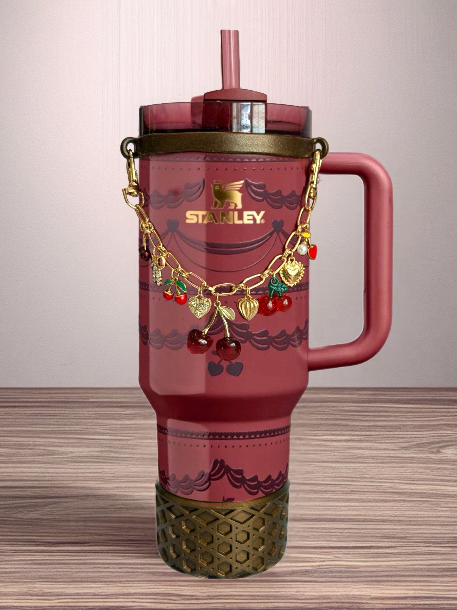Red Velvet Cherry Deluxe Tumbler Charm Necklace - The Nifty Little Finds - Necklace - The Nifty Little Finds