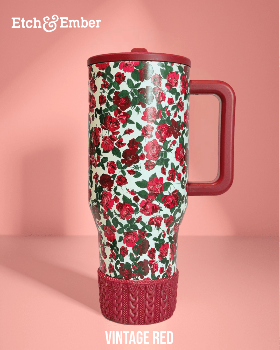 Vintage Red Macrame Boot - fits 20-40oz - The Nifty Little Finds - Boot - The Nifty Little Finds