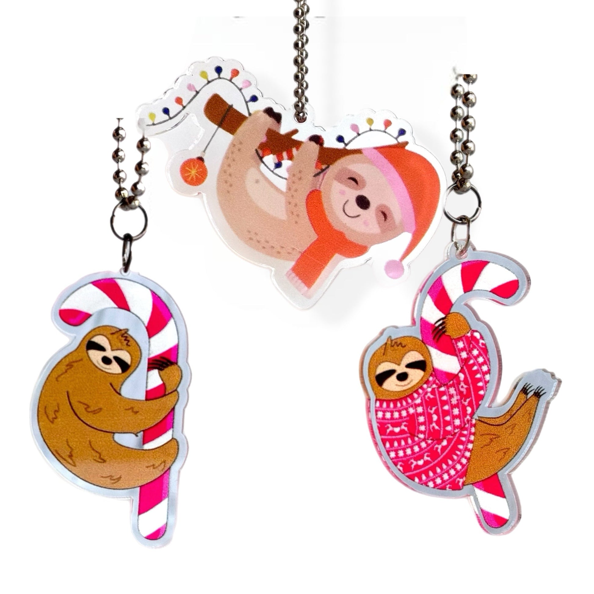SLOTH CHRISTMAS Charms - Tumbler Handle Charm - The Nifty Little Finds - Charm - The Nifty Little Finds