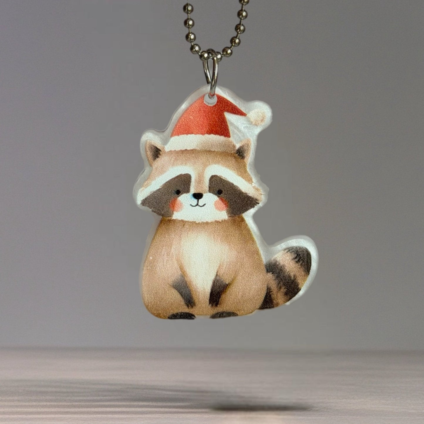Sweet Raccoon Christmas Charm - Tumbler Handle Charm - The Nifty Little Finds - Charm - The Nifty Little Finds