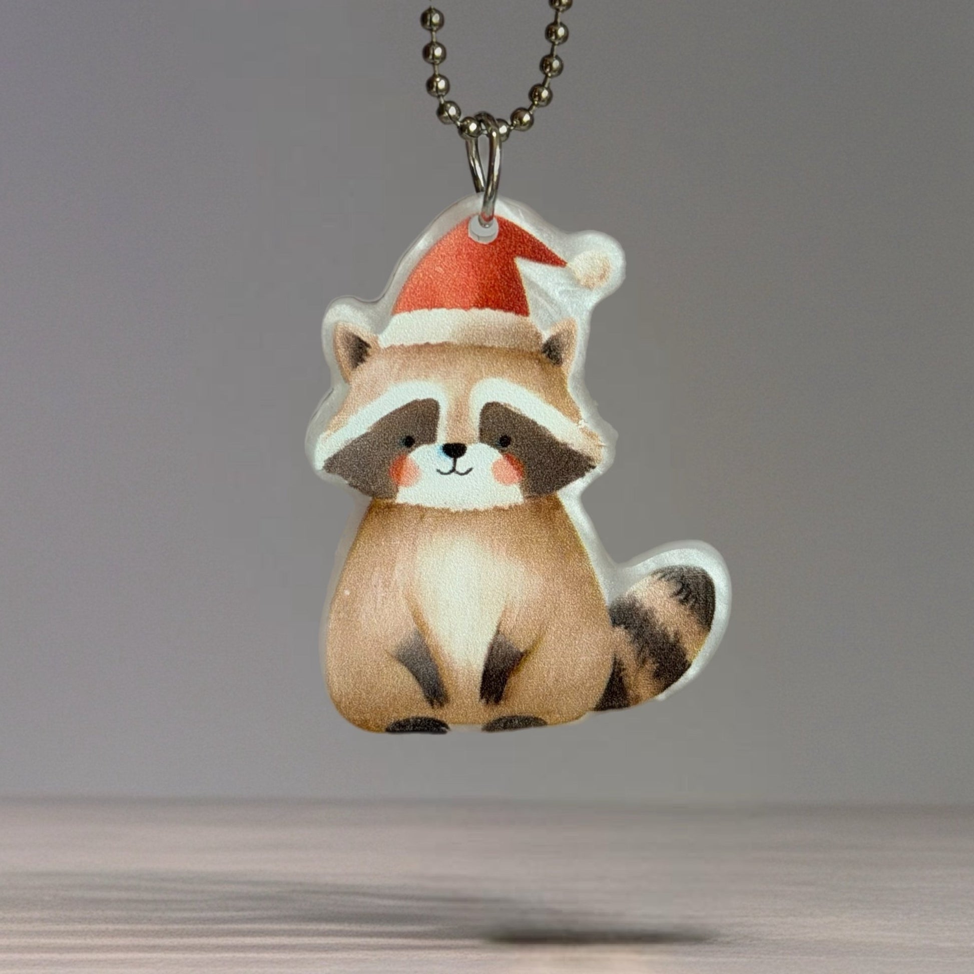 Sweet Raccoon Christmas Charm - Tumbler Handle Charm - The Nifty Little Finds - Charm - The Nifty Little Finds