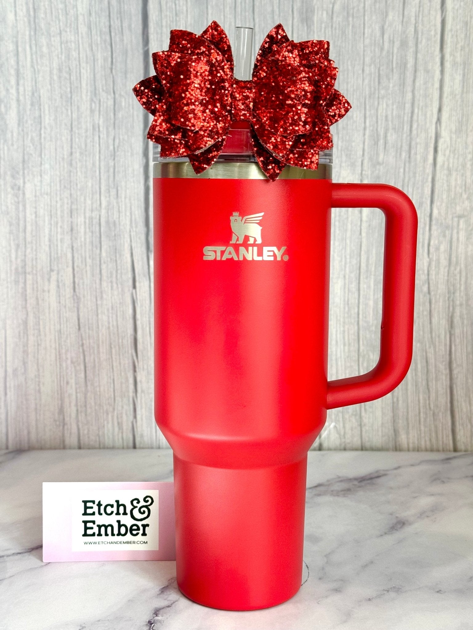 Ruby Red Glitter Tumbler Bow - The Nifty Little Finds - Bow - The Nifty Little Finds