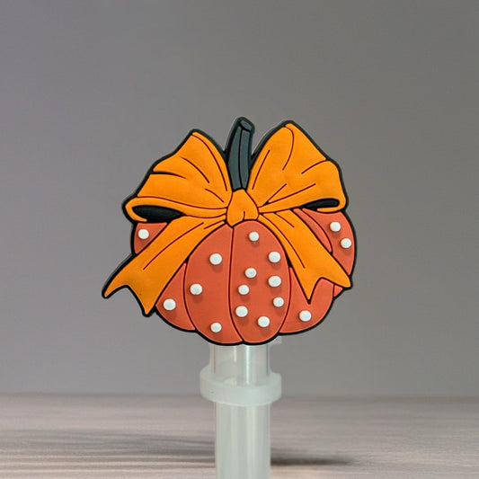 Polka Dot Pumpkin Straw Topper - The Nifty Little Finds - The Nifty Little Finds