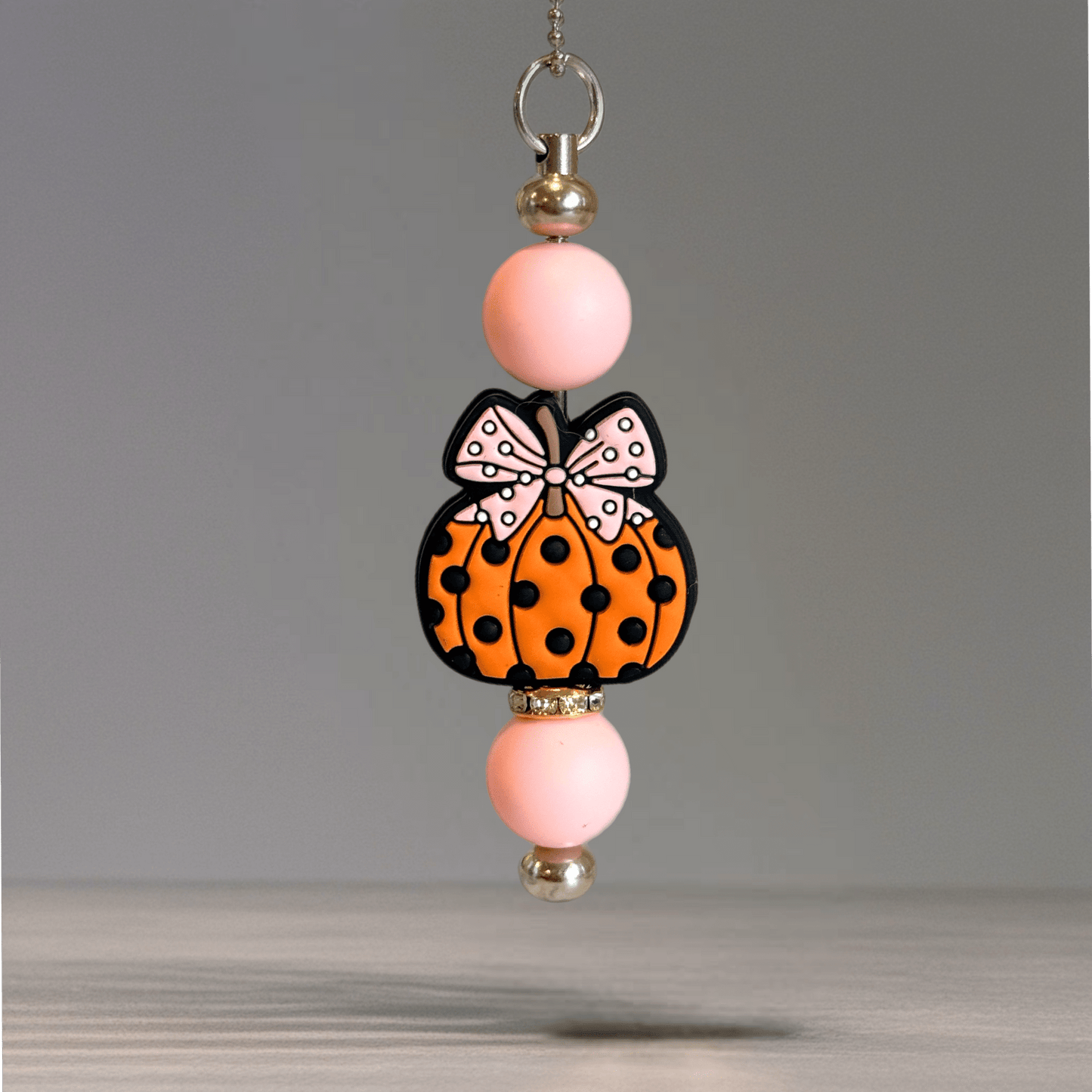 Pink Polka Dot Pumpkin Charm - Tumbler Handle Charm - The Nifty Little Finds - Charm - The Nifty Little Finds