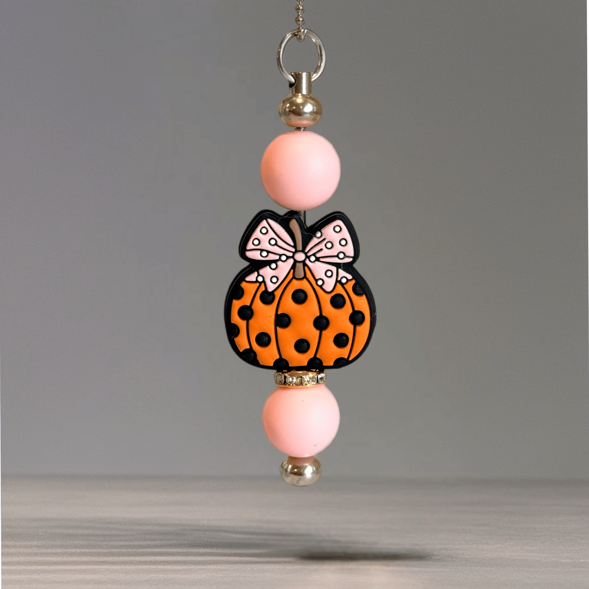 Pink Polka Dot Pumpkin Charm - Tumbler Handle Charm - The Nifty Little Finds - Charm - The Nifty Little Finds