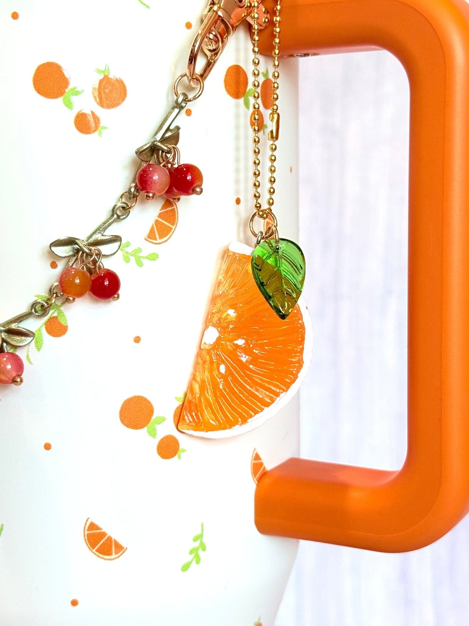 Orange Slice Charm - Tumbler Handle Charm - The Nifty Little Finds - Charm - The Nifty Little Finds