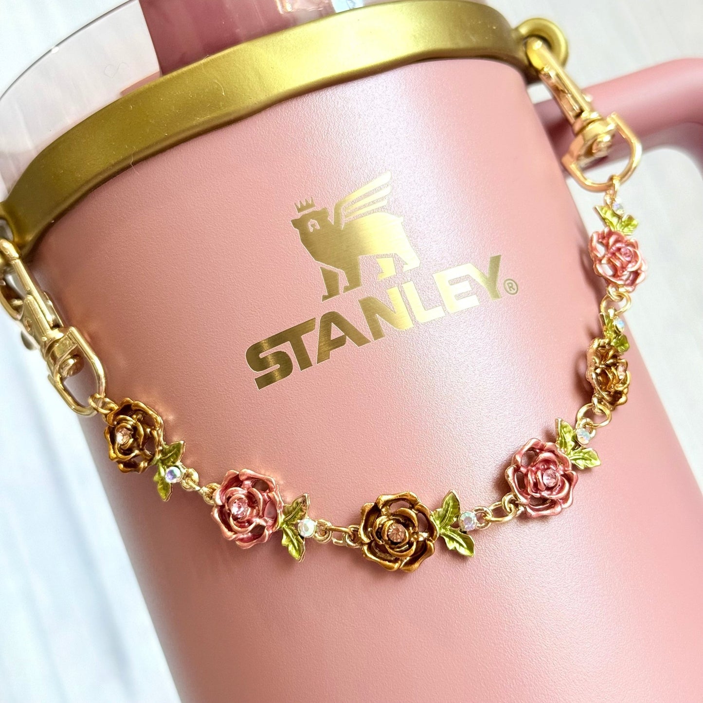 Roses in Bloom Deluxe Tumbler Charm Necklace - The Nifty Little Finds - Necklace - The Nifty Little Finds