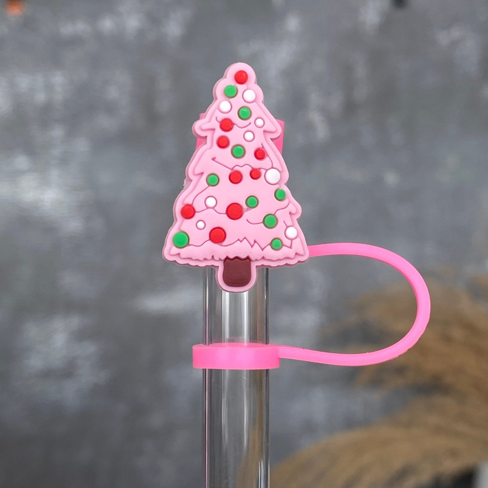 Christmas Tree Straw Topper- Pink - The Nifty Little Finds - The Nifty Little Finds