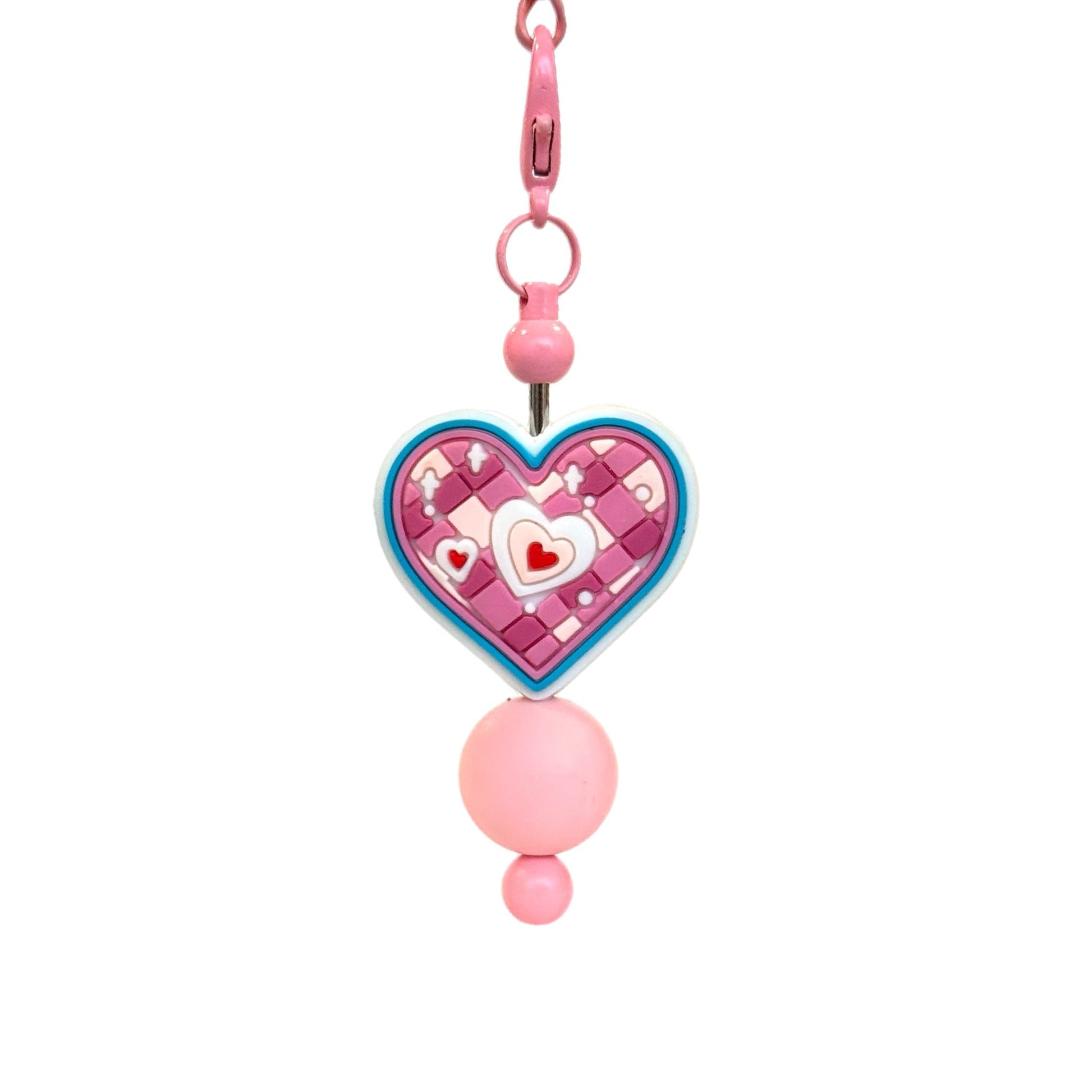 Patchwork Heart Bar Charm - Tumbler Handle Charm - The Nifty Little Finds - Charm - The Nifty Little Finds