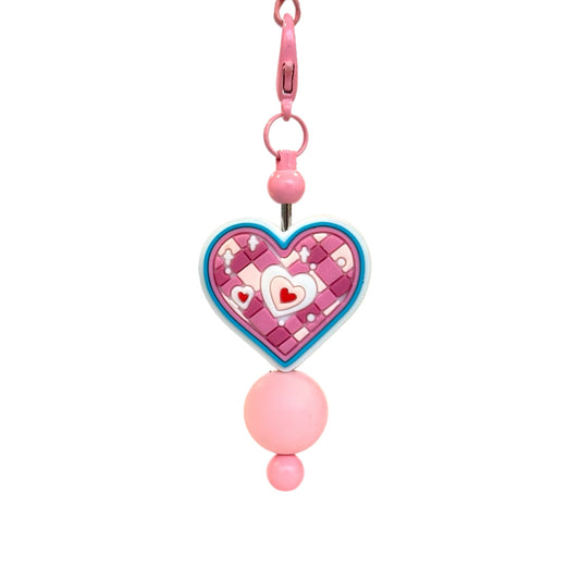 Patchwork Heart Bar Charm - Tumbler Handle Charm - The Nifty Little Finds - Charm - The Nifty Little Finds