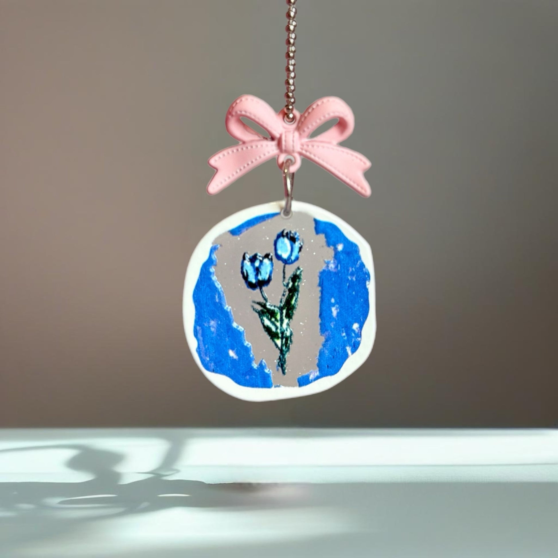 Blue Tulips Charm - Tumbler Handle Charm - The Nifty Little Finds - Charm - The Nifty Little Finds