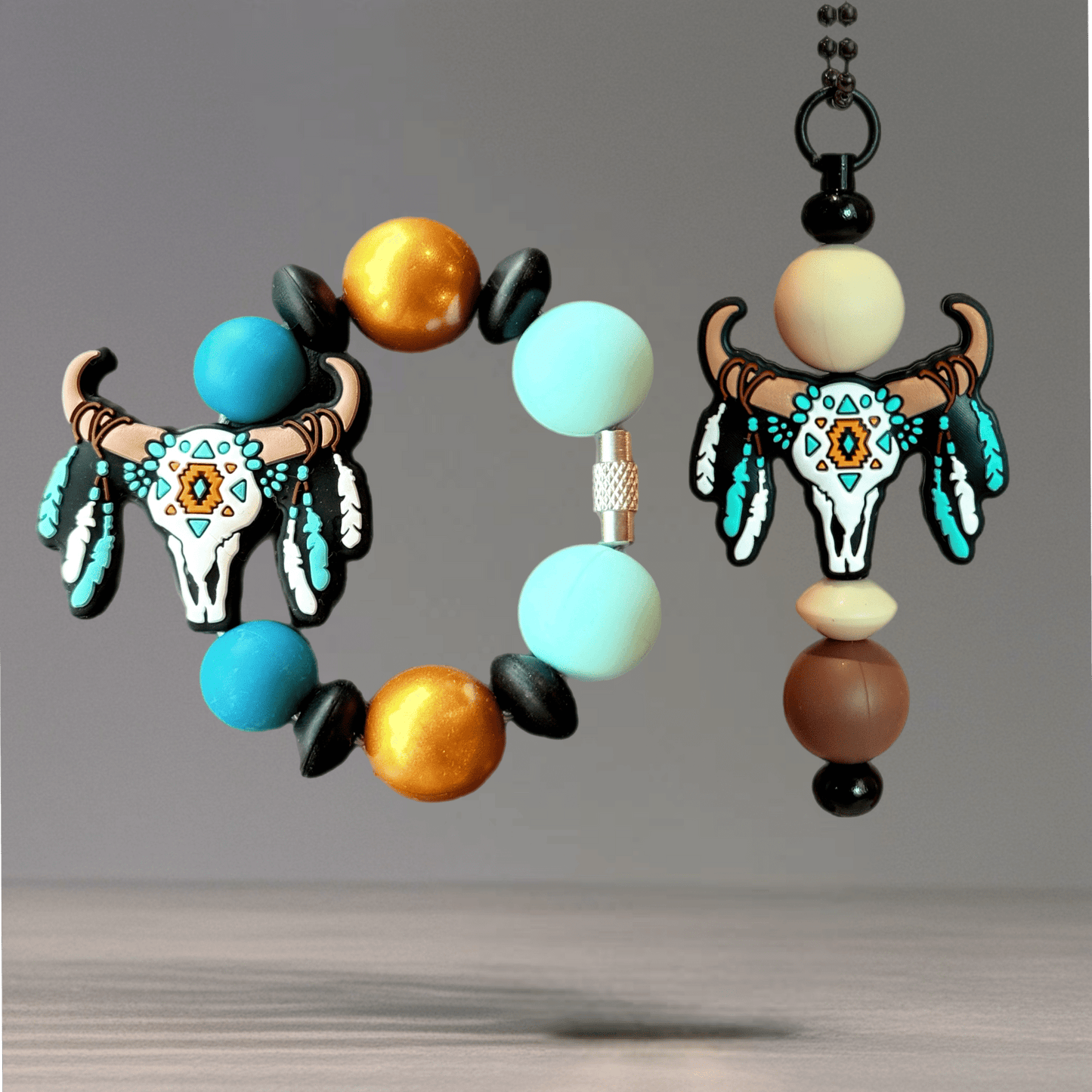 Aztec Skull Handle Bracelet - Tumbler Handle Charm - The Nifty Little Finds - Charm - The Nifty Little Finds