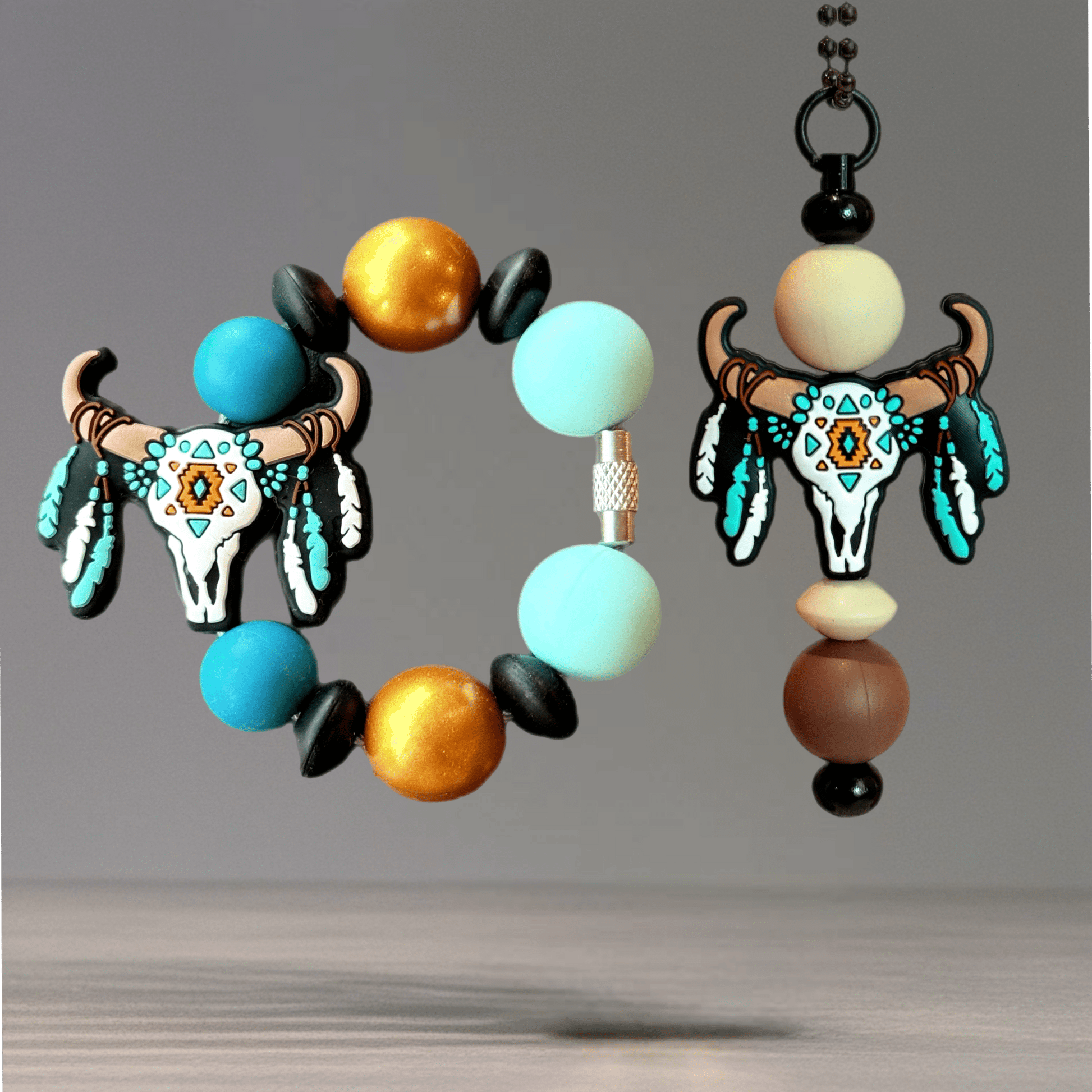Aztec Skull Handle Bracelet - Tumbler Handle Charm - The Nifty Little Finds - Charm - The Nifty Little Finds