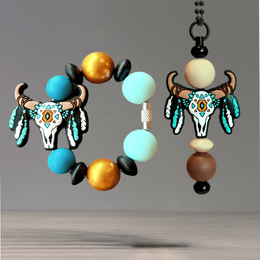 Aztec Skull Handle Bracelet - Tumbler Handle Charm - The Nifty Little Finds - Charm - The Nifty Little Finds
