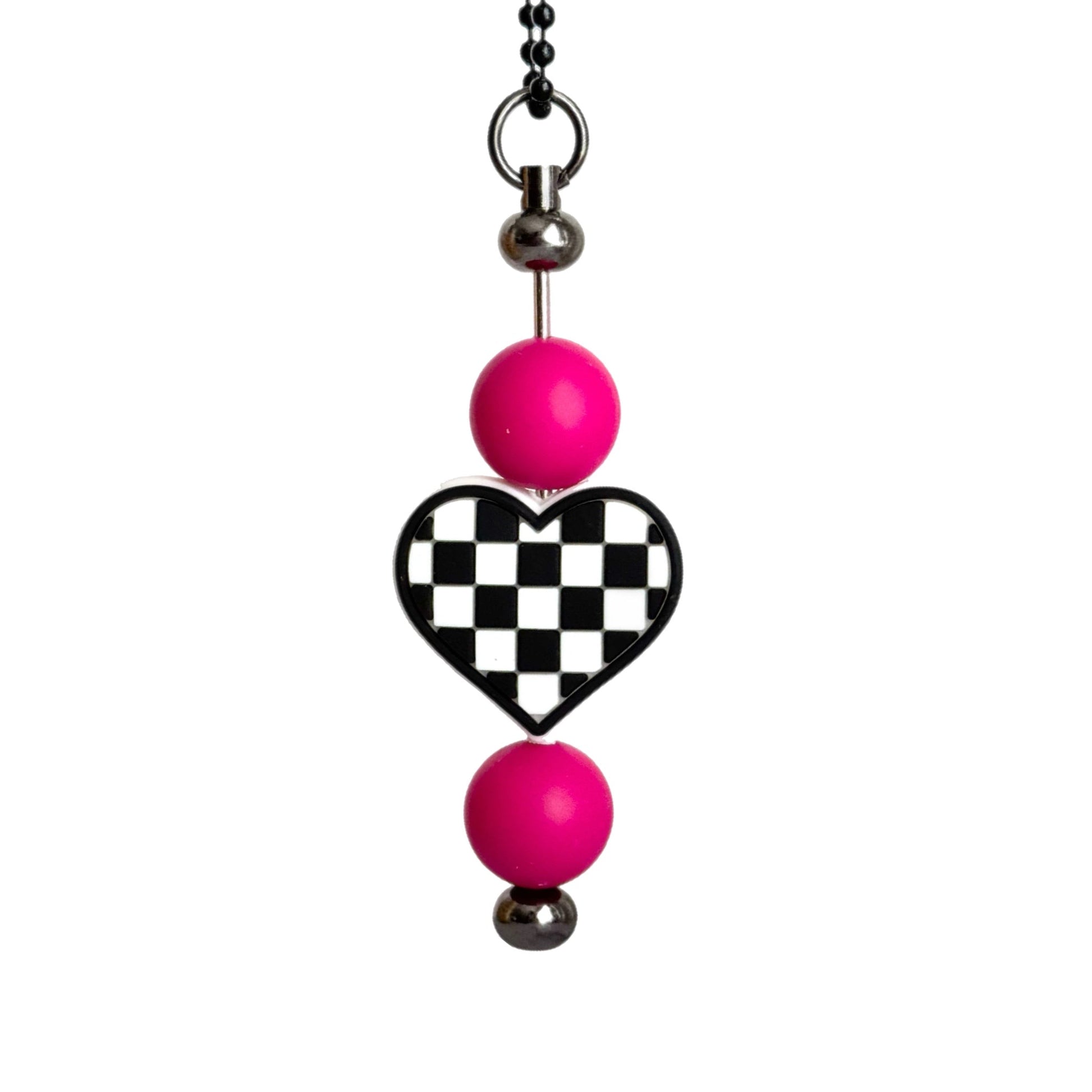 Checker Heart Bar Charm - Tumbler Handle Charm - The Nifty Little Finds - Charm - The Nifty Little Finds